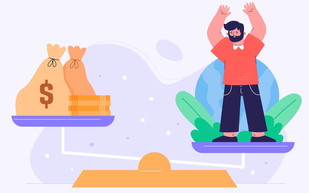 illustration balance avec argent